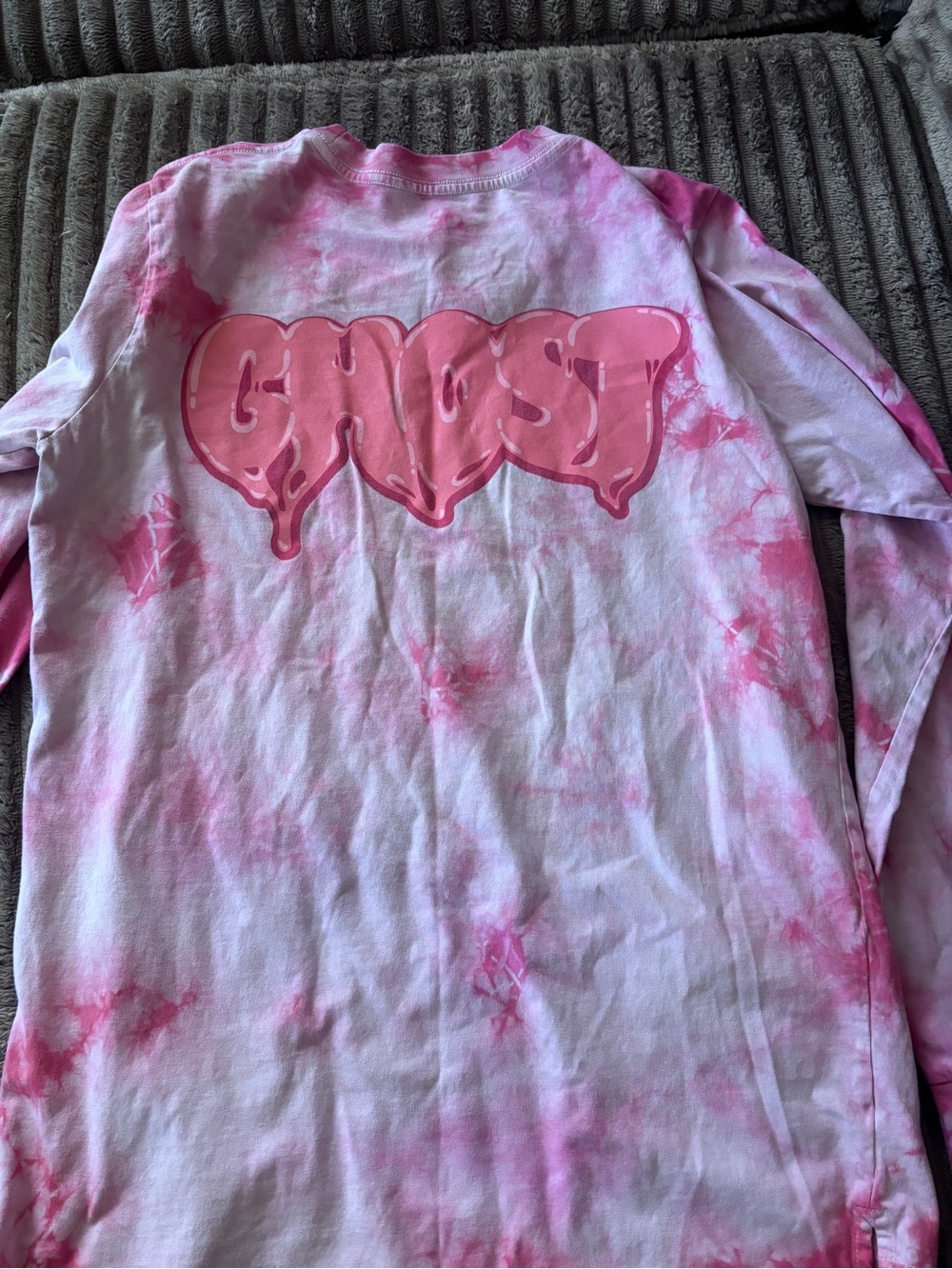 GHOST Lifestyle X Bubblelicious Pink Tie-Dye Long Sleeve Tee - Picture 4 of 5